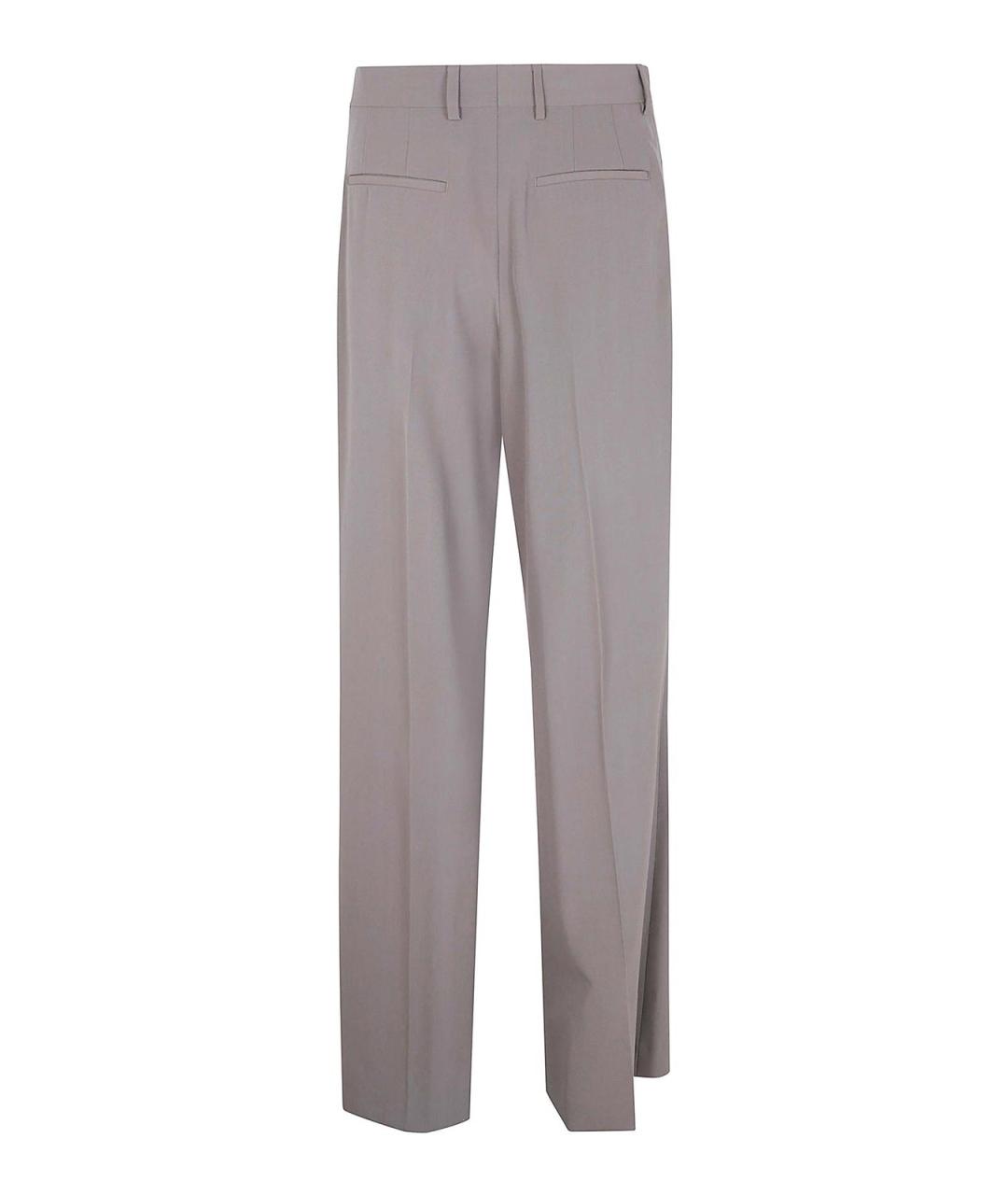 DRIES VAN NOTEN Серые шерстяные классические брюки, фото 2