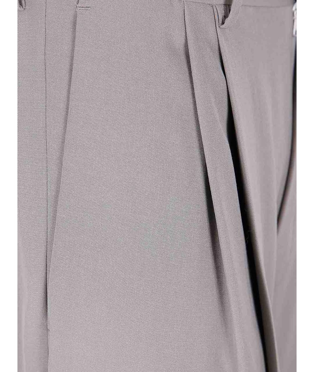 DRIES VAN NOTEN Серые шерстяные классические брюки, фото 3
