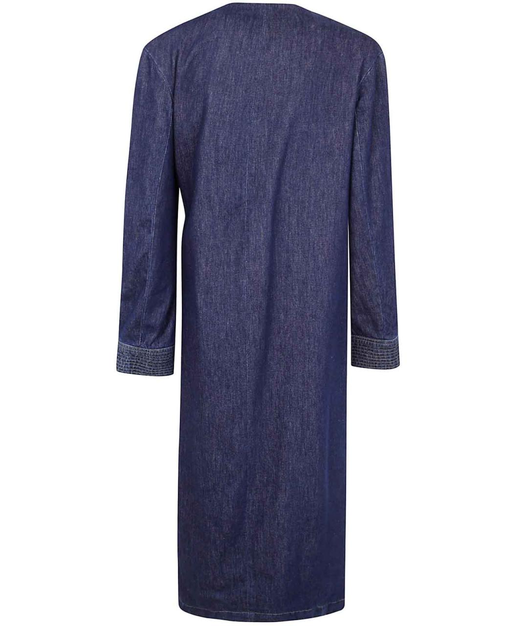 DRIES VAN NOTEN Синее хлопковое пальто, фото 2
