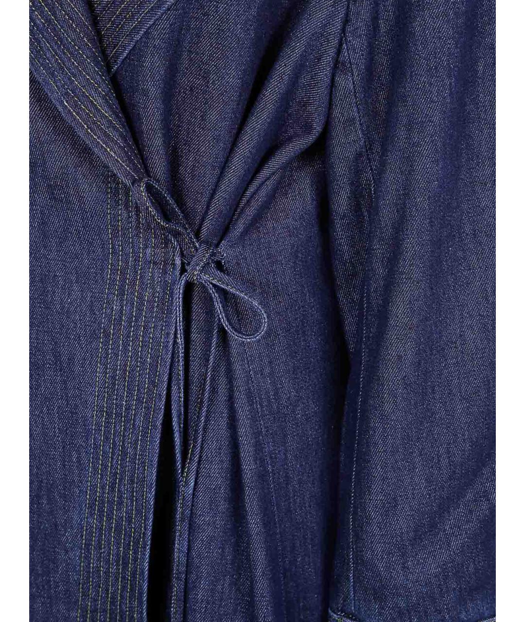 DRIES VAN NOTEN Синее хлопковое пальто, фото 3