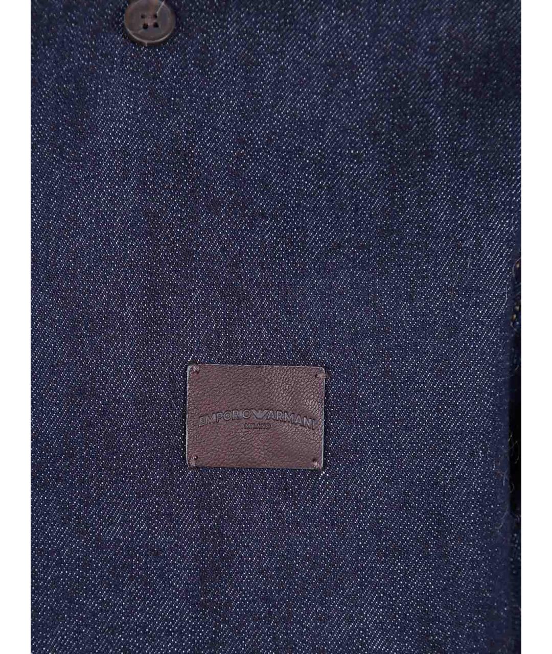 EMPORIO ARMANI Синяя хлопковая кэжуал рубашка, фото 3