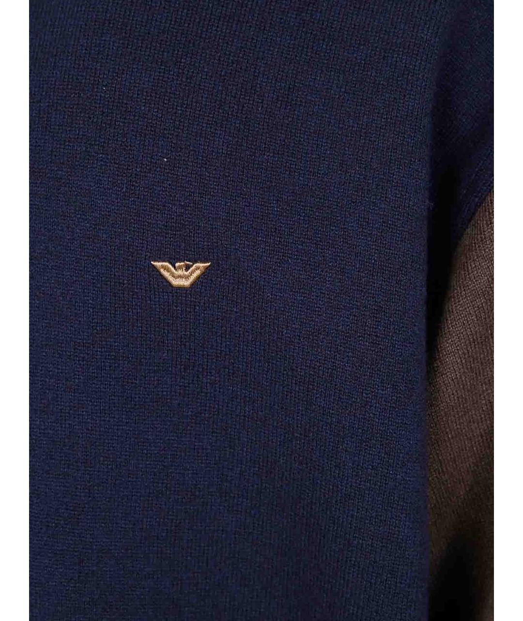 EMPORIO ARMANI Синий шерстяной джемпер / свитер, фото 3