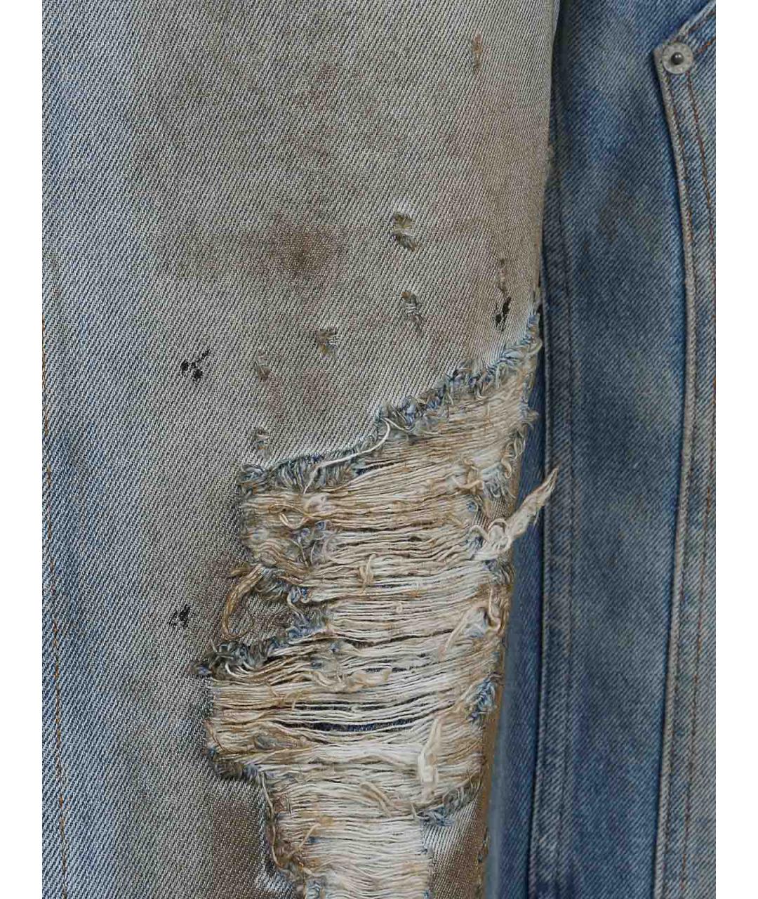 MM6 MAISON MARGIELA Синие хлопковые прямые джинсы, фото 3