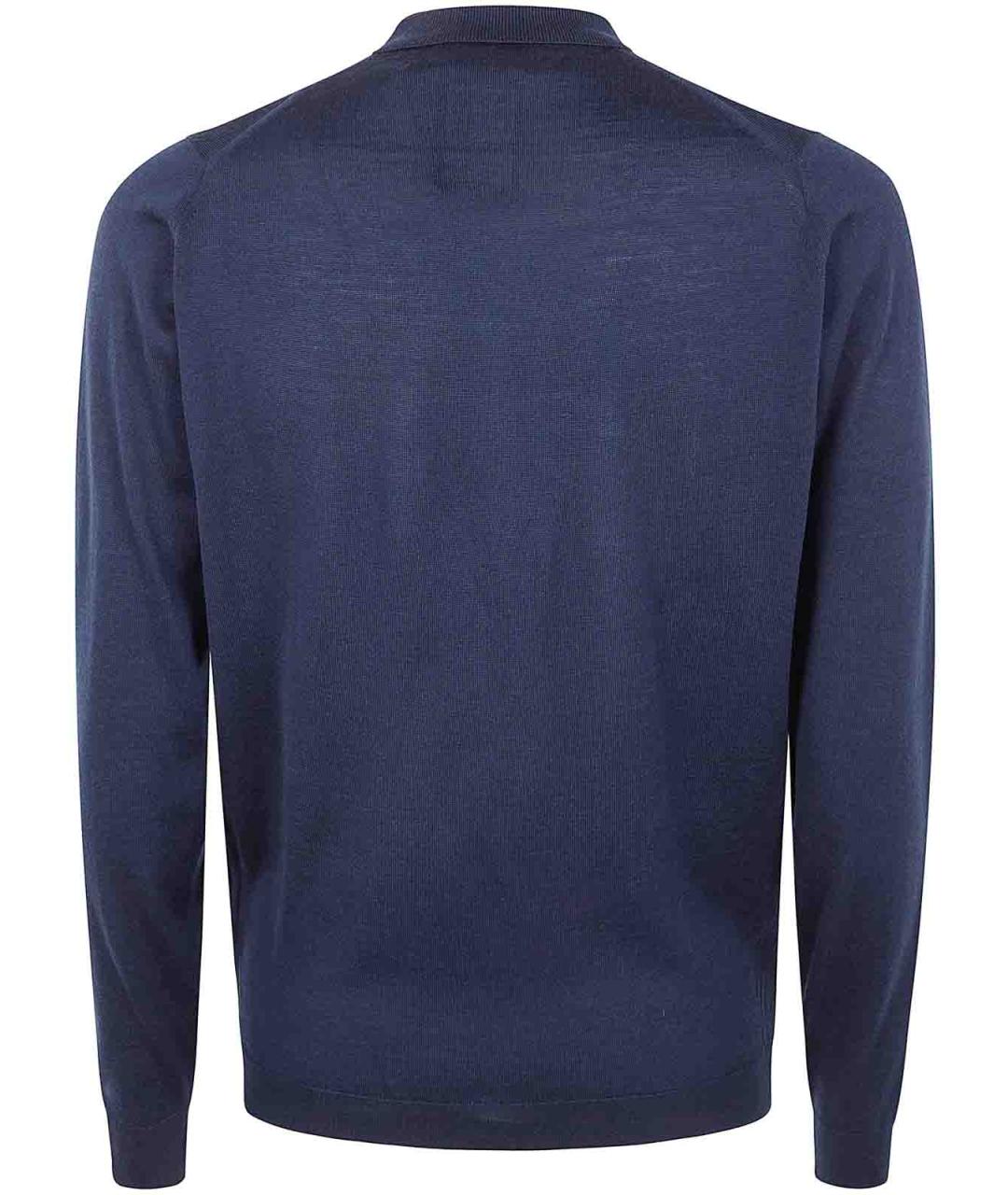 JOHN SMEDLEY Синяя шерстяная кэжуал рубашка, фото 2
