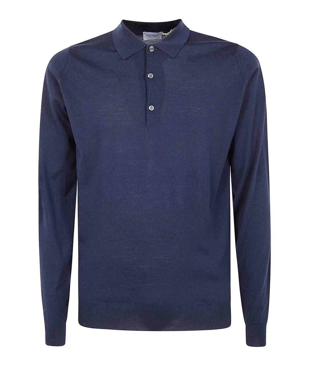 JOHN SMEDLEY Синяя шерстяная кэжуал рубашка, фото 1