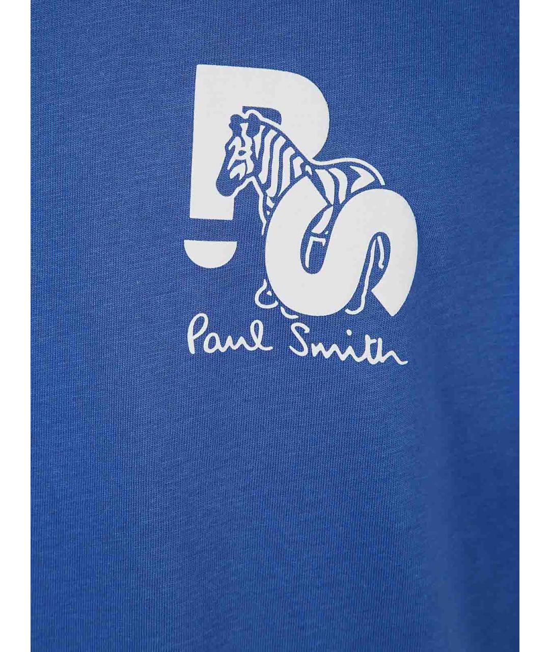 PS BY PAUL SMITH Синяя хлопковая футболка, фото 3