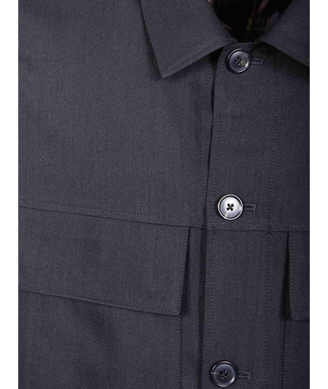 PAUL SMITH Черная шерстяная кэжуал рубашка, фото 3