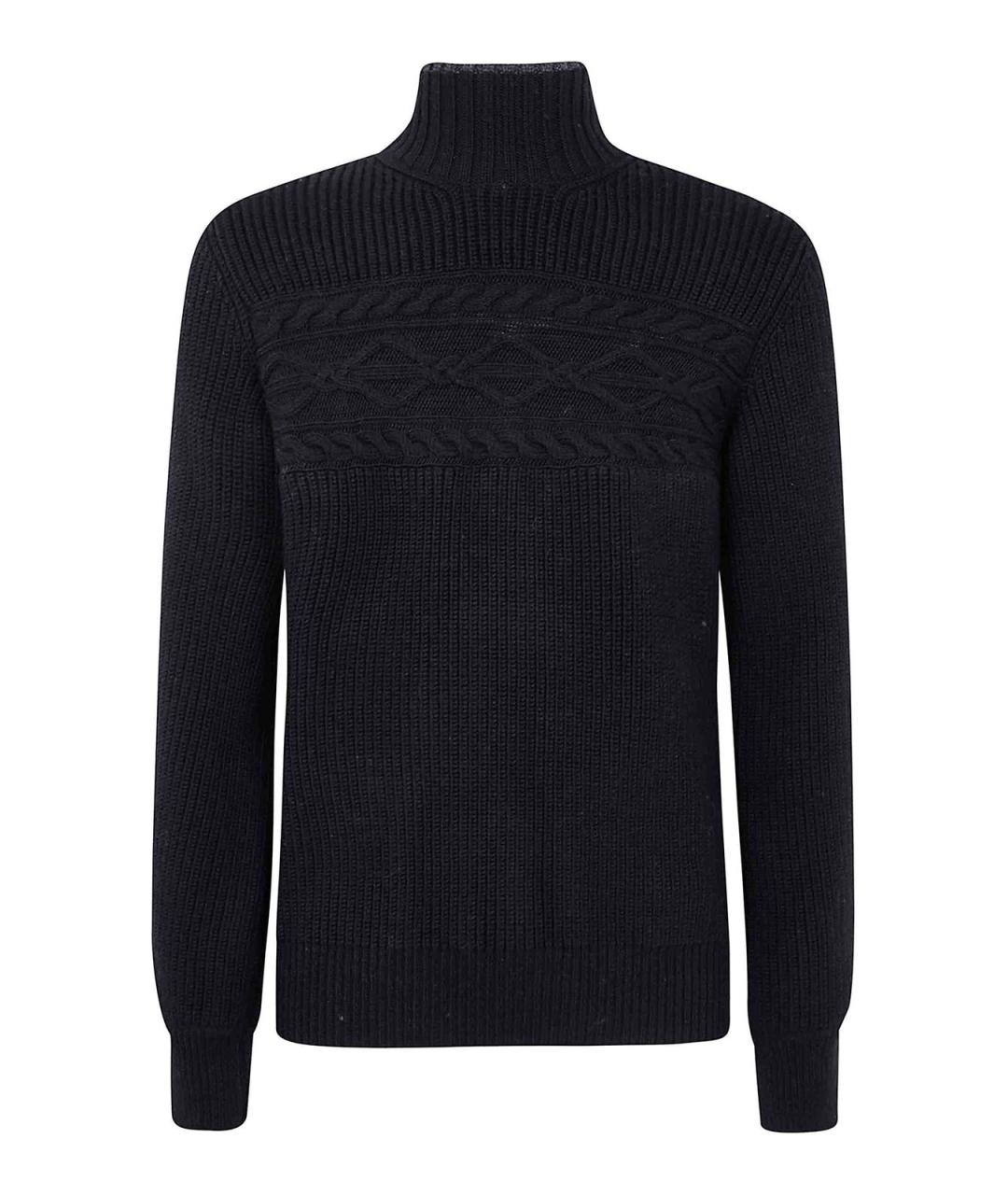 ZEGNA Черная шерстяная водолазка, фото 1