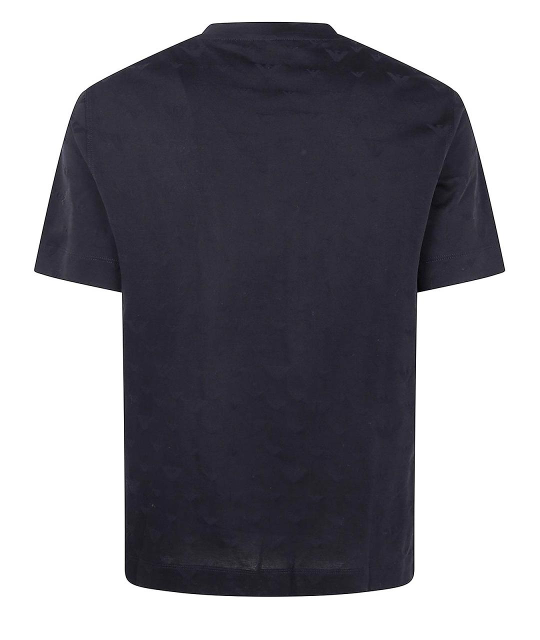 EMPORIO ARMANI Черная хлопковая футболка, фото 2