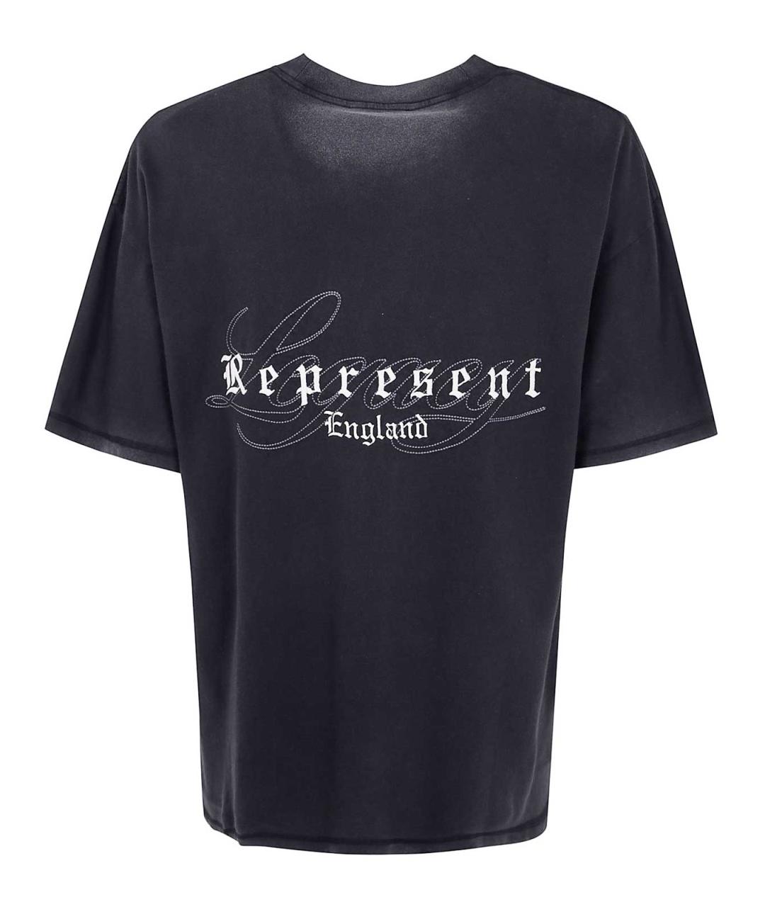 REPRESENT Черная хлопковая футболка, фото 2