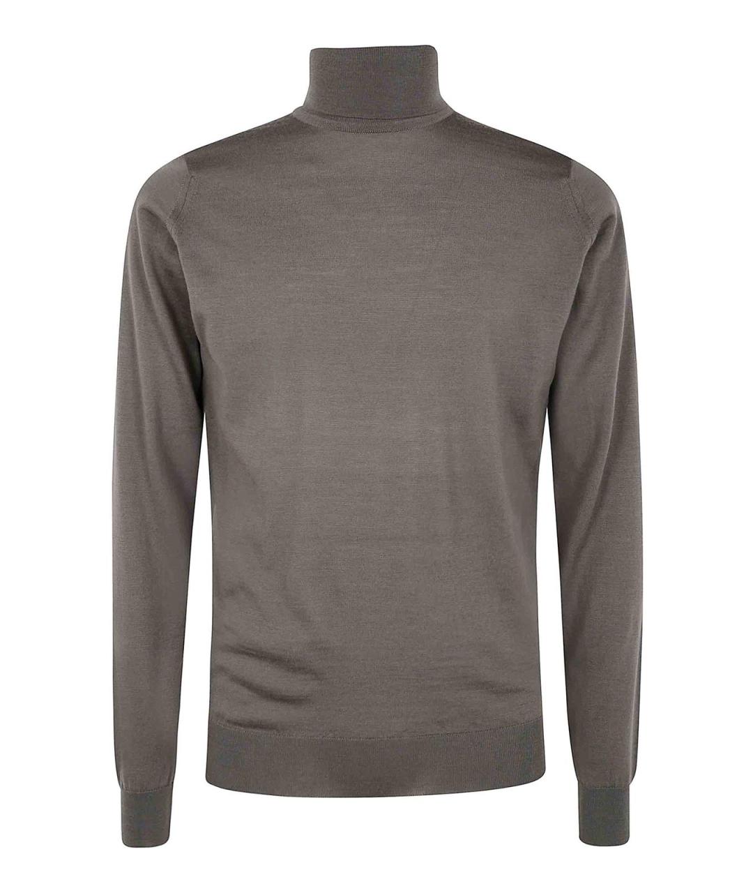 JOHN SMEDLEY Коричневая шерстяная водолазка, фото 1