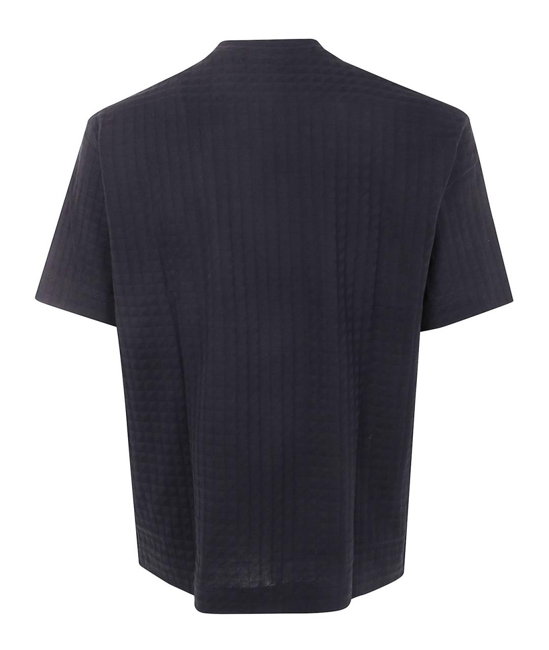 EMPORIO ARMANI Черная хлопковая футболка, фото 2