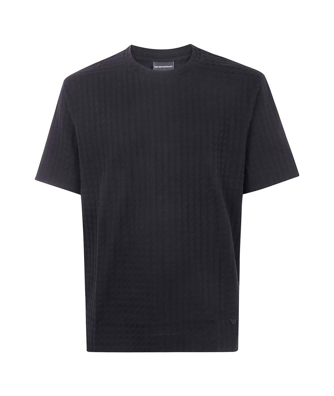 EMPORIO ARMANI Черная хлопковая футболка, фото 1