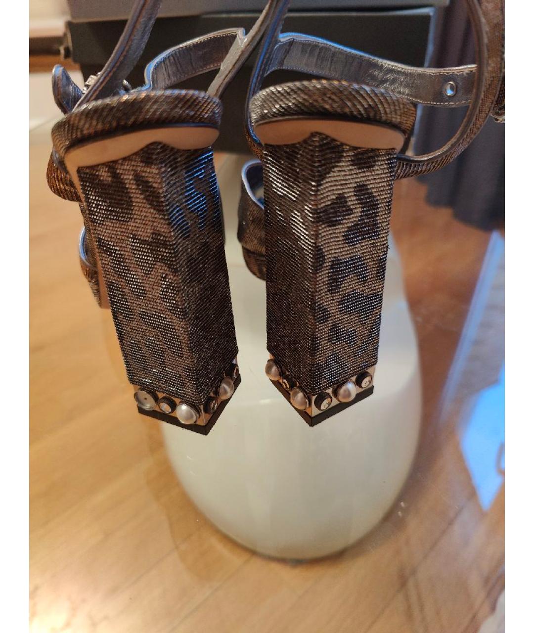 DOLCE&GABBANA Мульти синтетические босоножки, фото 4