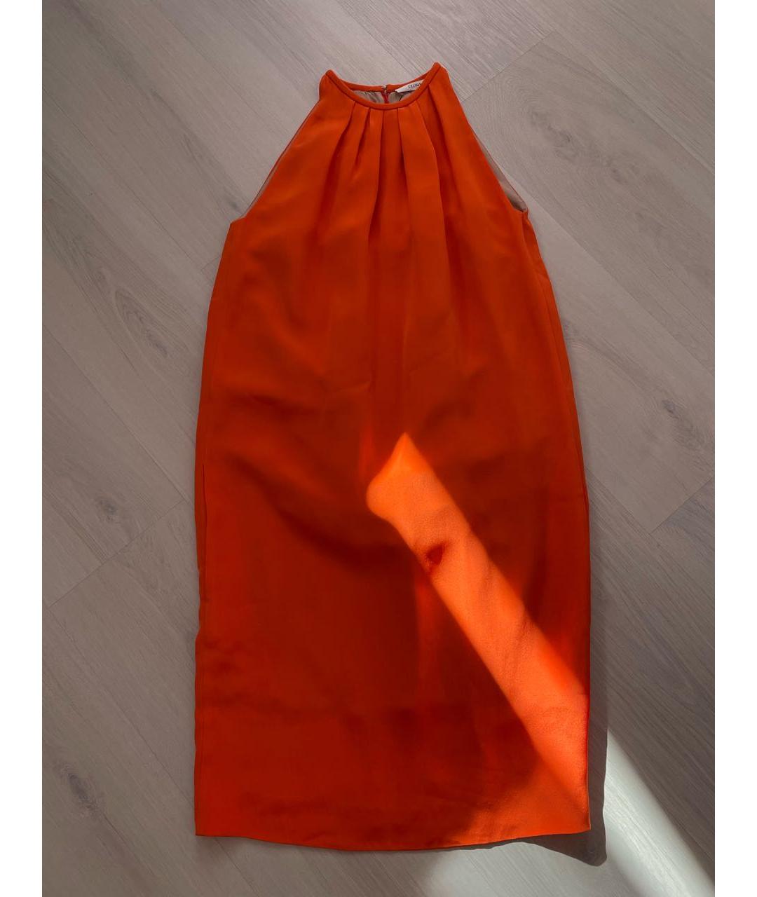 CELINE PRE-OWNED Оранжевое шелковое платье, фото 3
