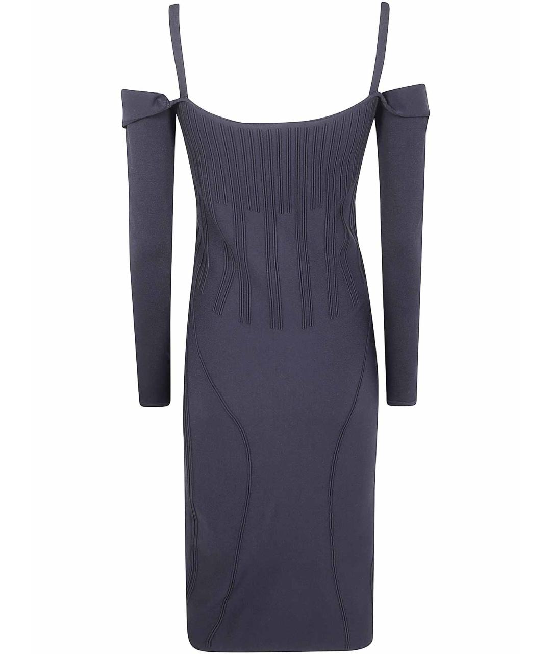 MUGLER Черное полиэстеровое повседневное платье, фото 2