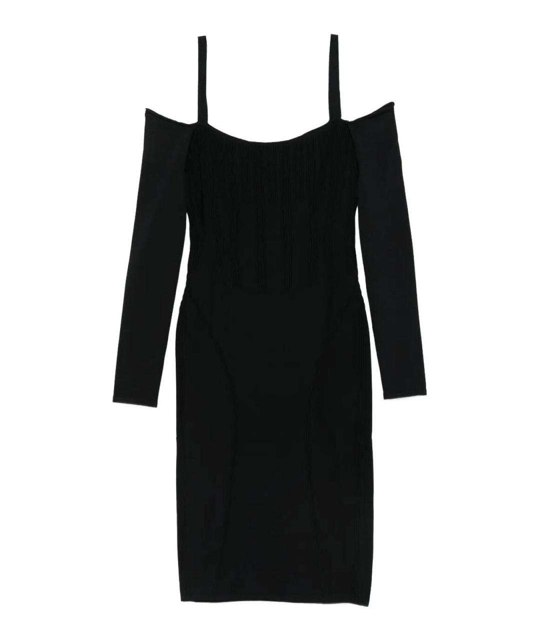 MUGLER Черное полиэстеровое повседневное платье, фото 1
