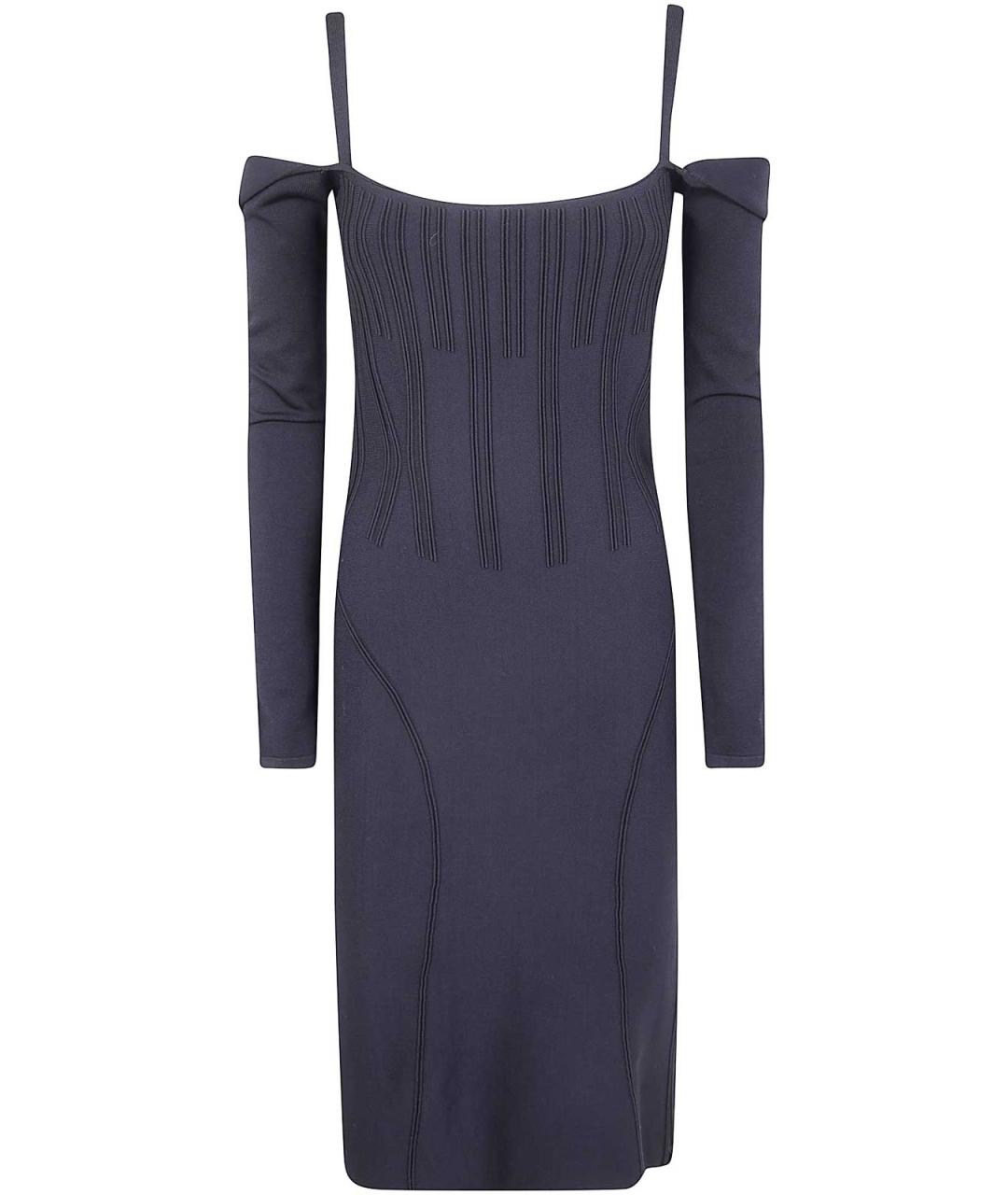 MUGLER Черное полиэстеровое повседневное платье, фото 3
