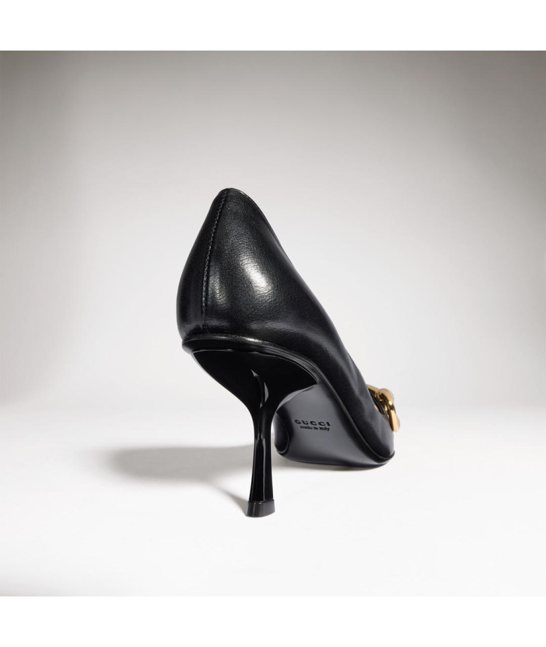GUCCI Черные кожаные туфли, фото 5