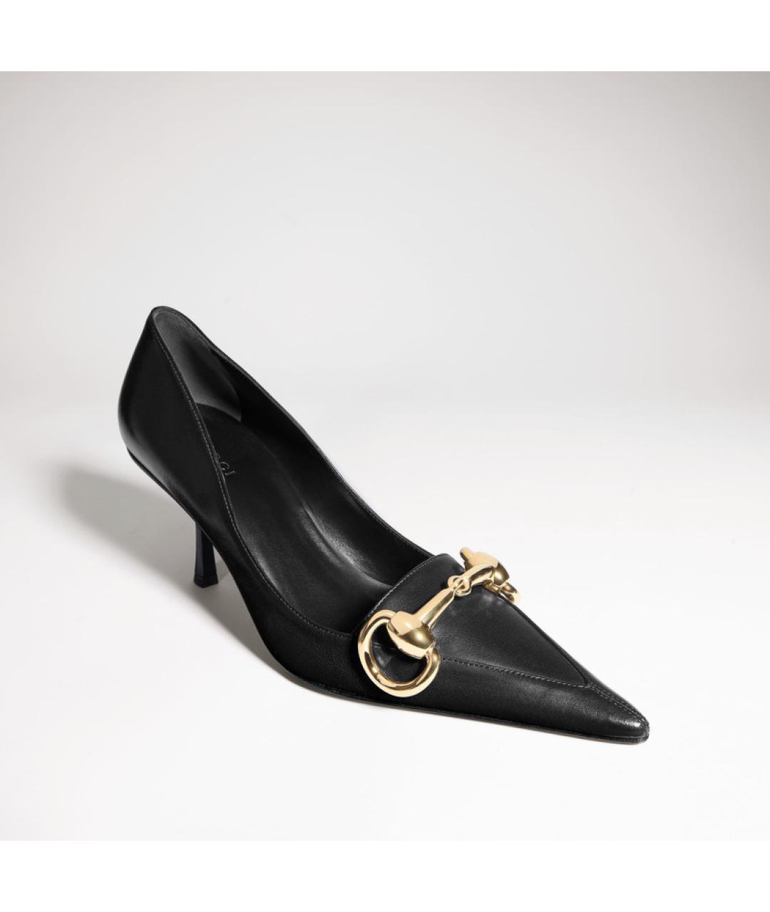 GUCCI Черные кожаные туфли, фото 3