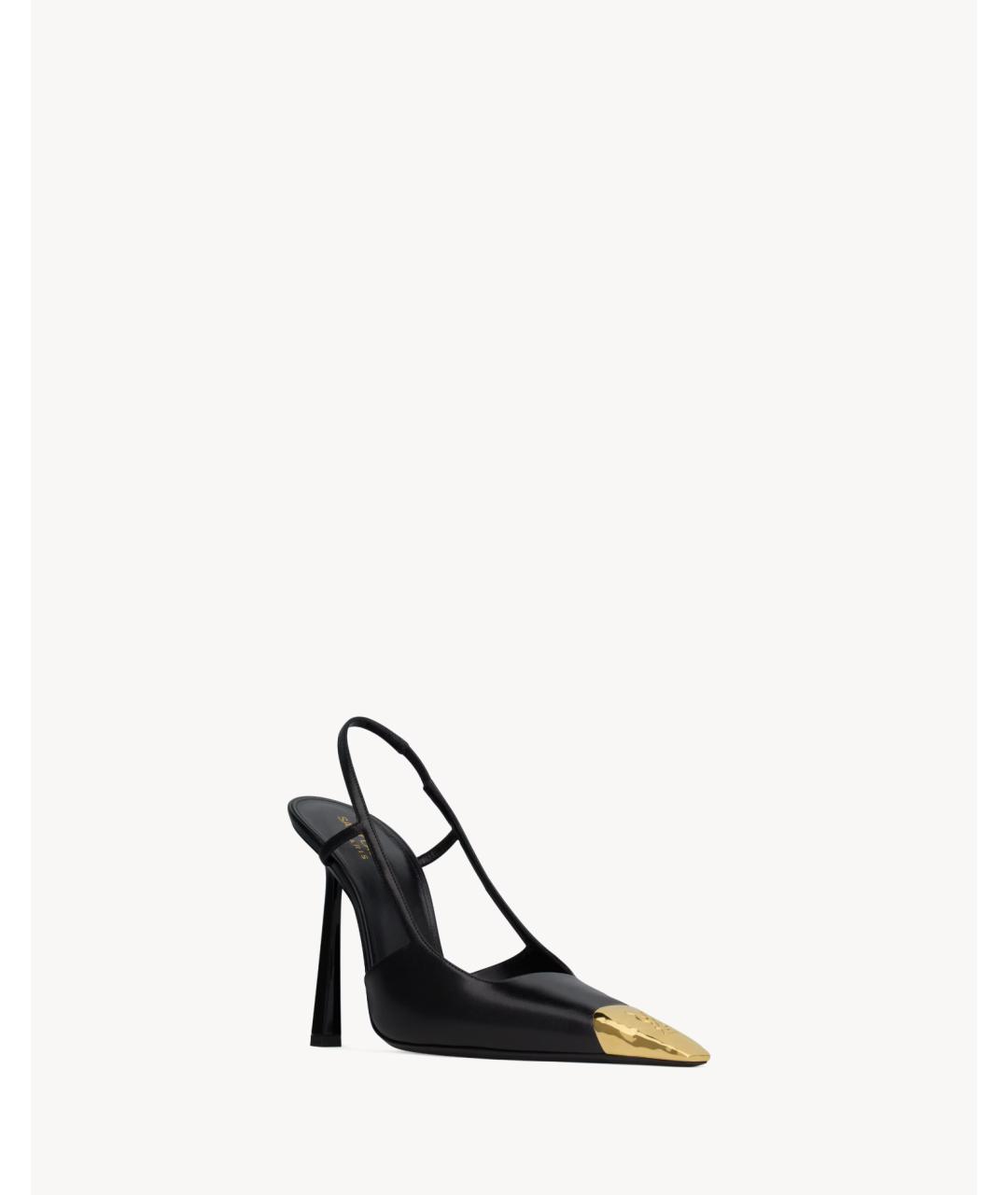 SAINT LAURENT Черные кожаные туфли, фото 3