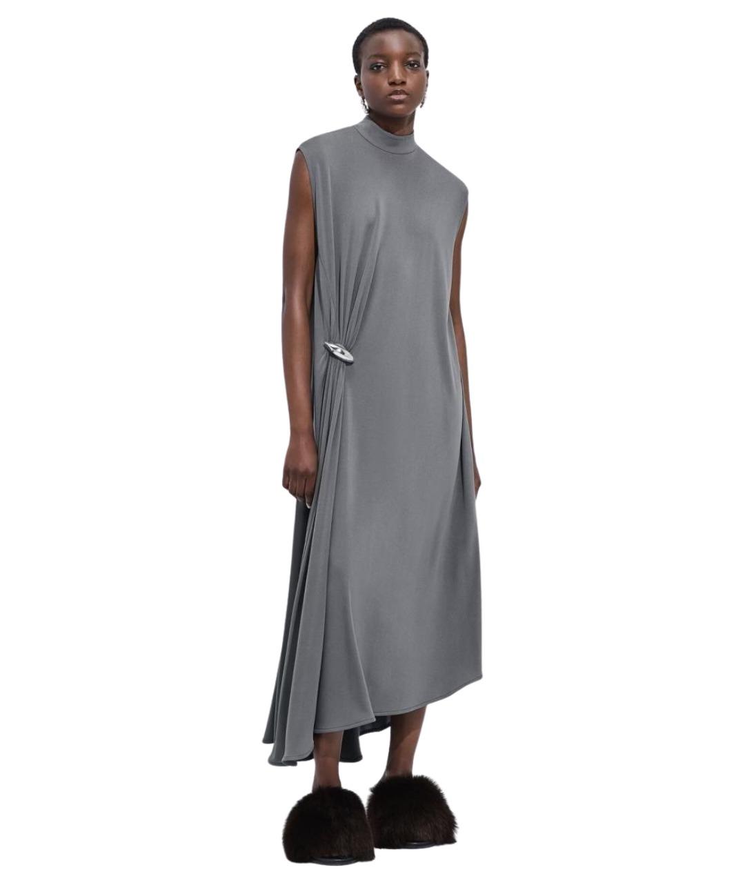 BOTTEGA VENETA Серое вискозное платье, фото 1