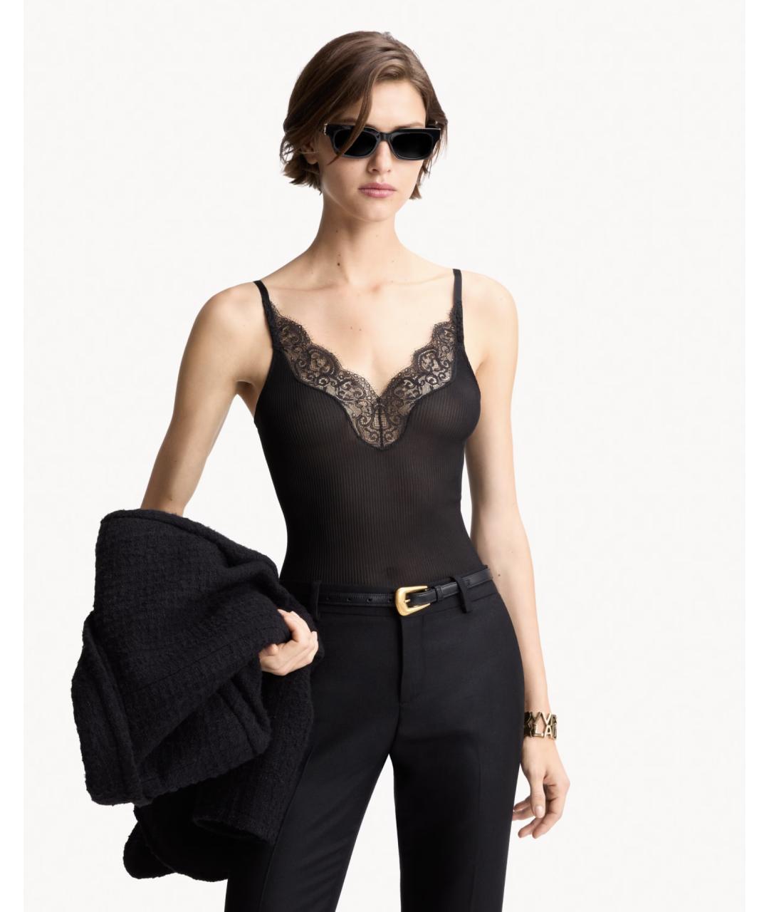 SAINT LAURENT Черные пластиковые солнцезащитные очки, фото 2