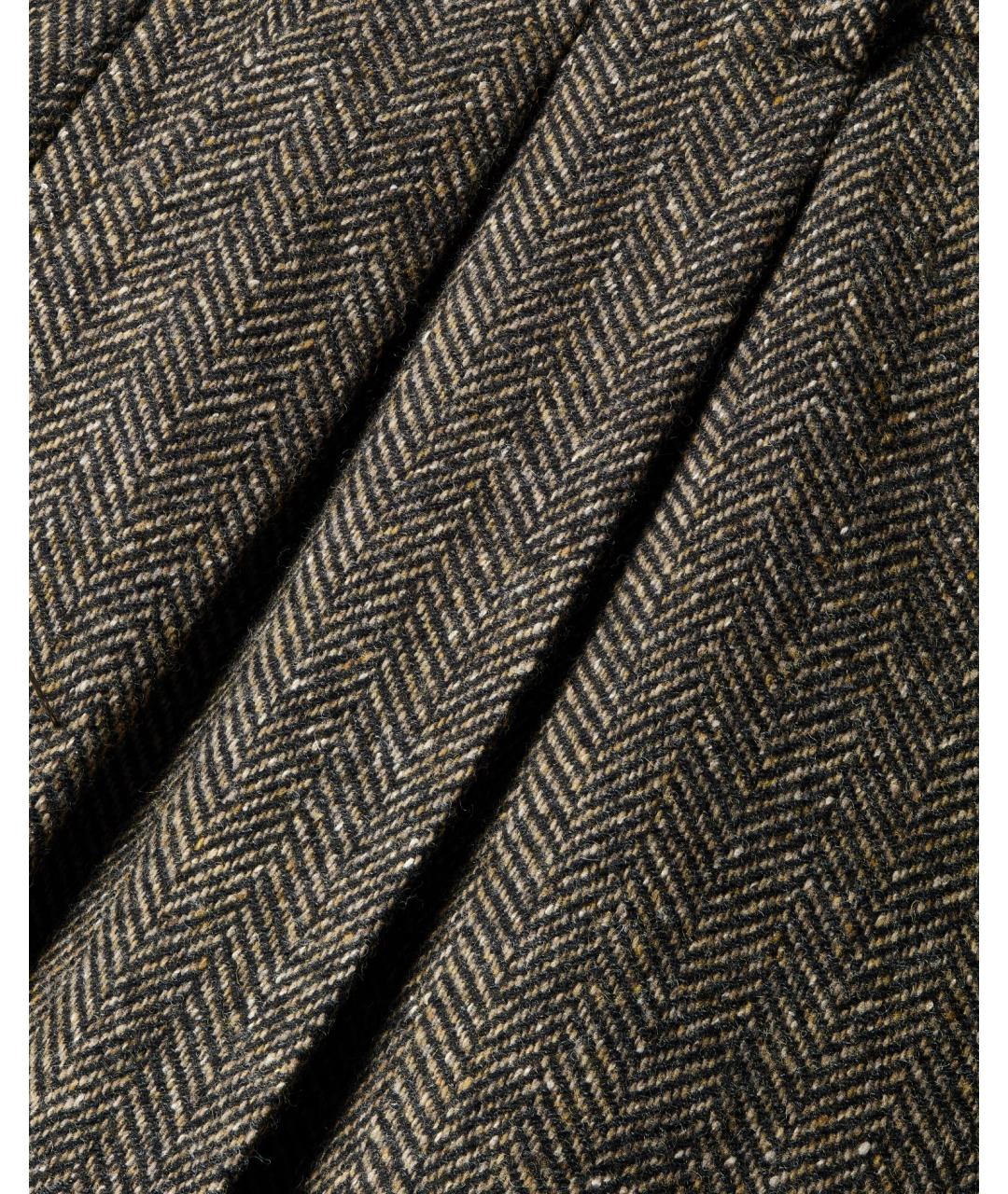 SAINT LAURENT Коричневые шерстяные брюки широкие, фото 3