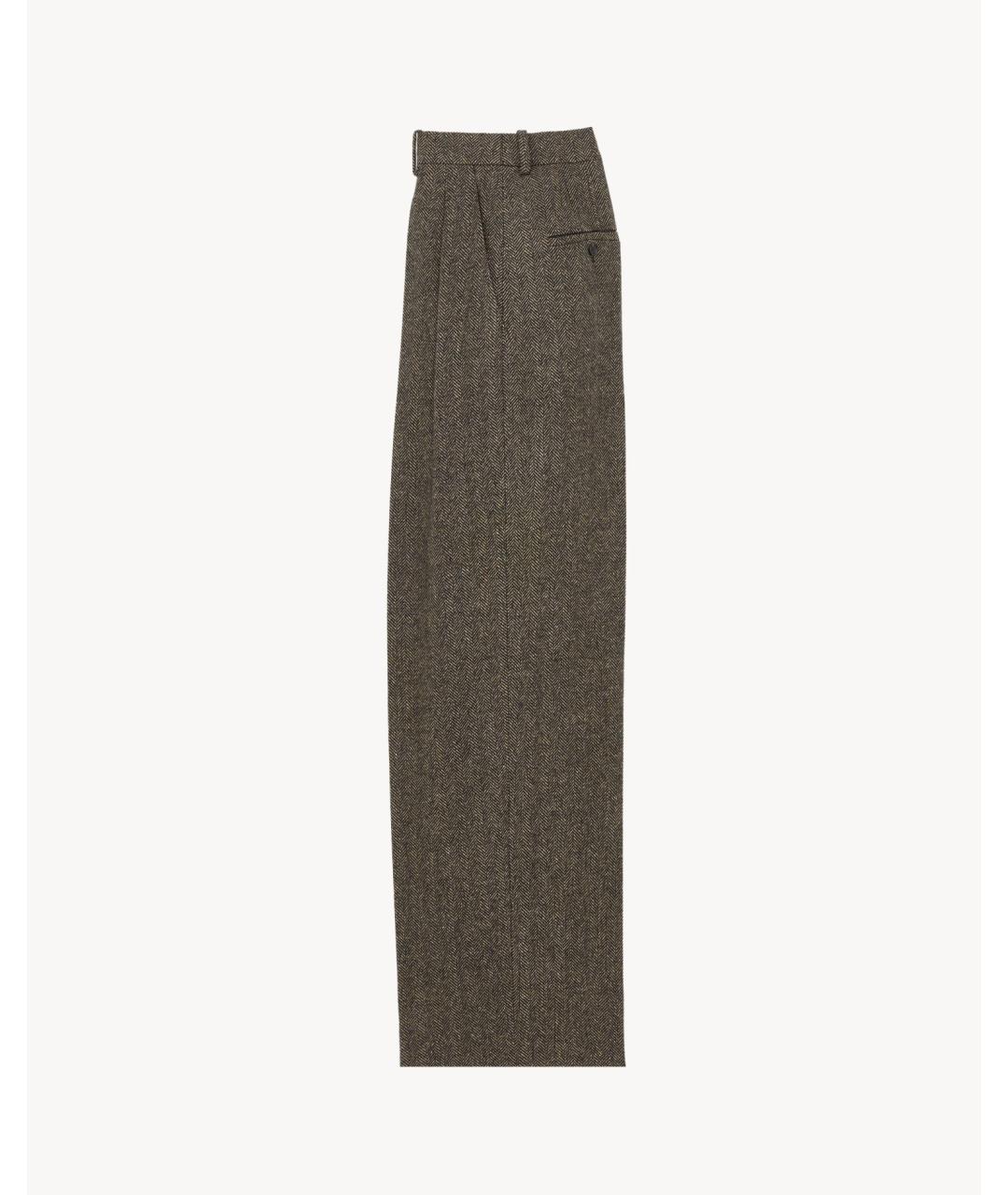 SAINT LAURENT Коричневые шерстяные брюки широкие, фото 2