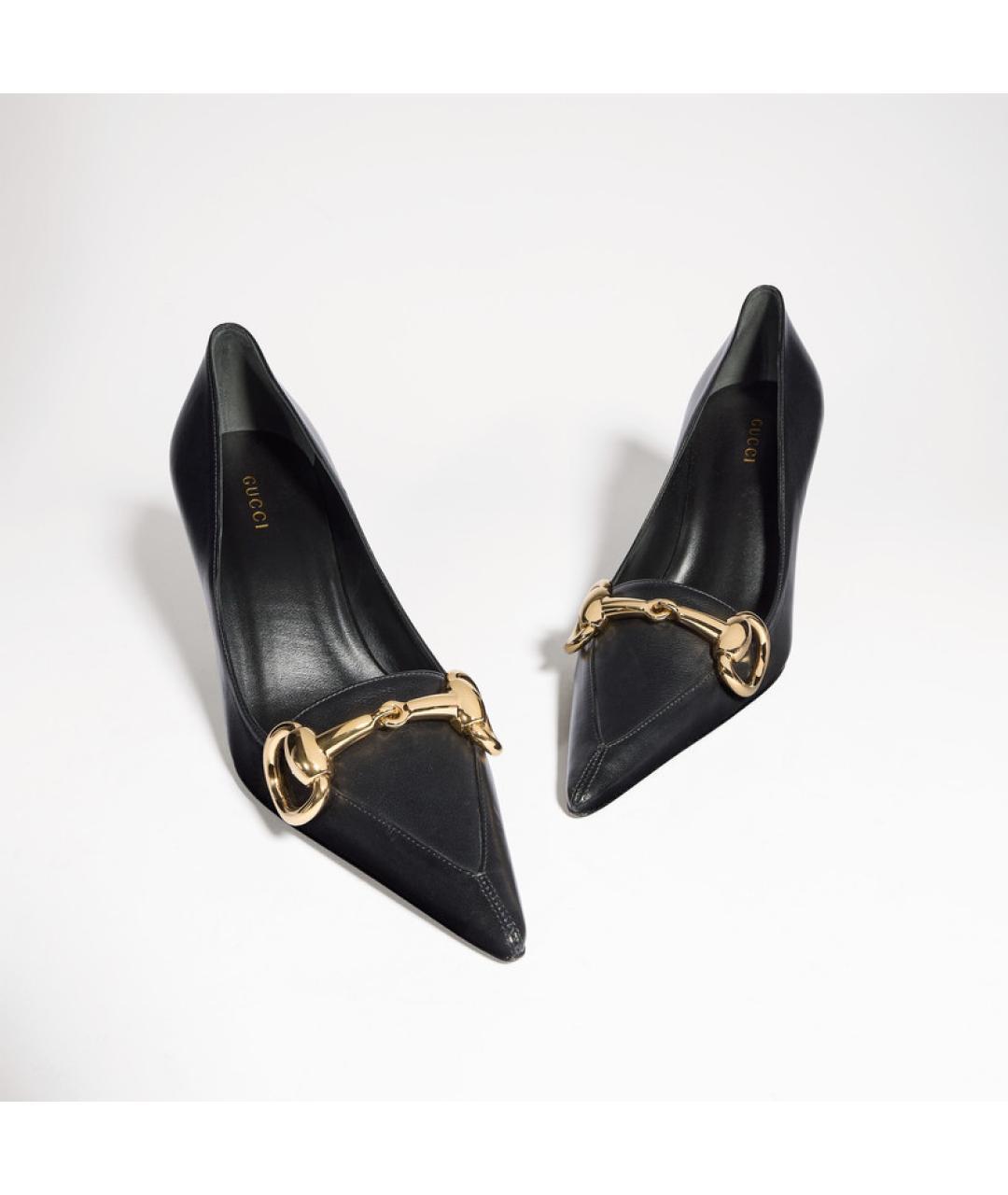 GUCCI Черные кожаные туфли, фото 4
