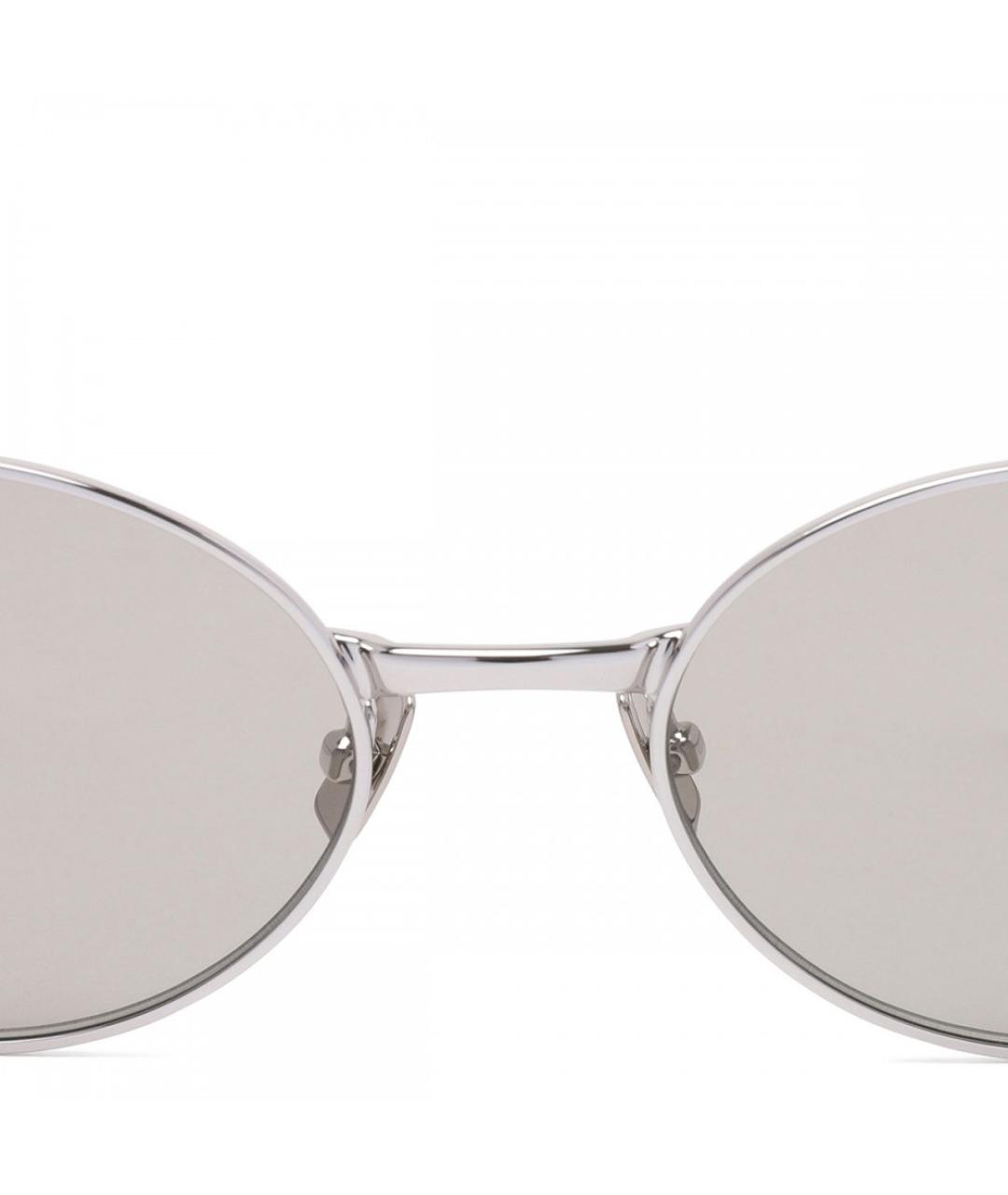 SAINT LAURENT Серебряные металлические солнцезащитные очки, фото 3