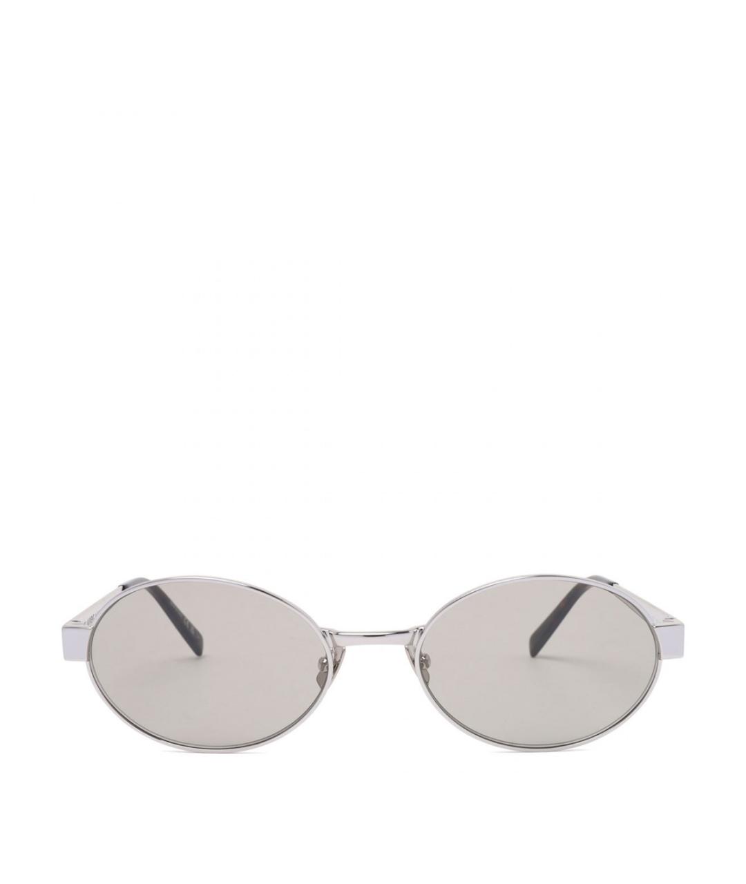 SAINT LAURENT Серебряные металлические солнцезащитные очки, фото 2