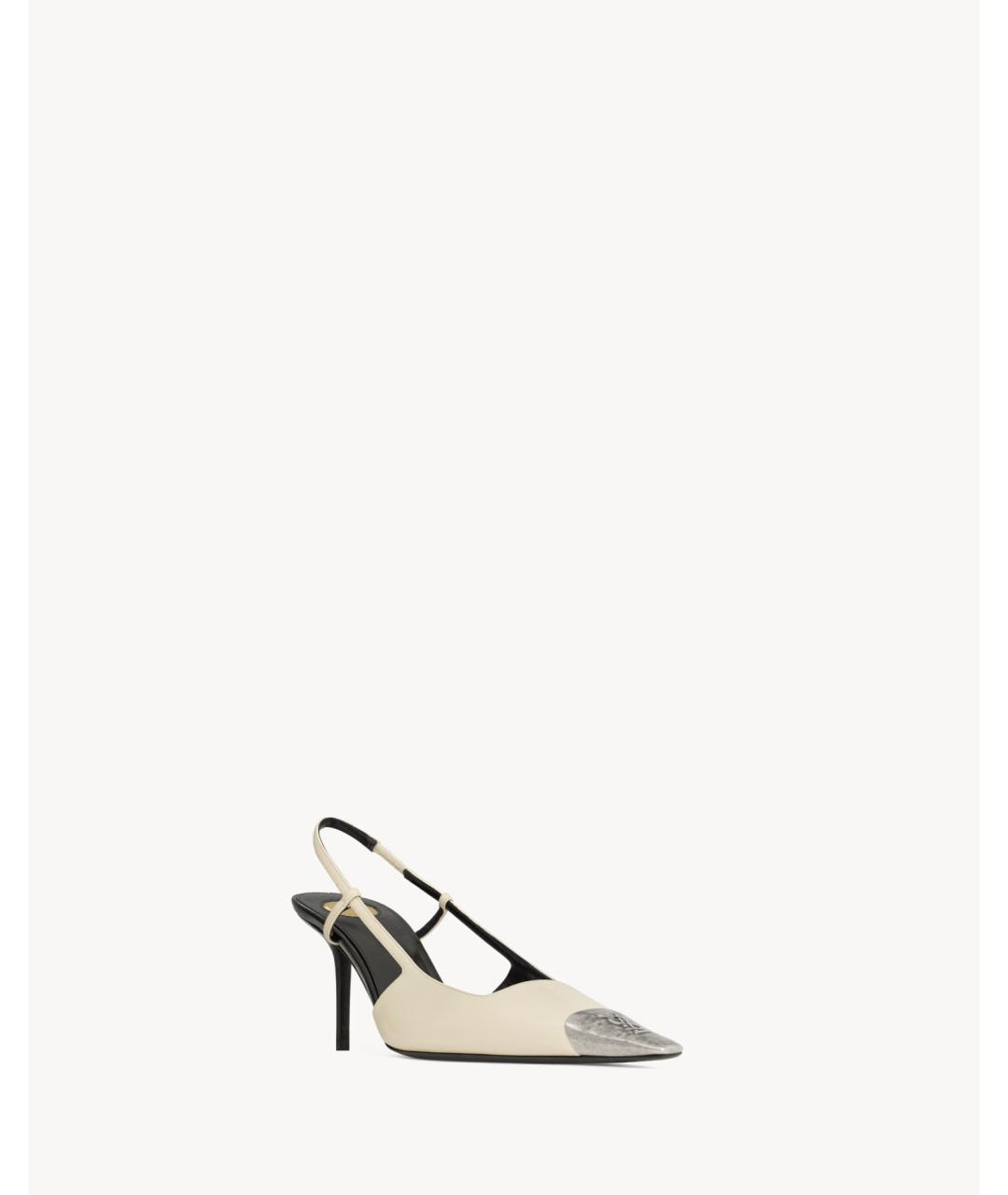 SAINT LAURENT Бежевые кожаные туфли, фото 3