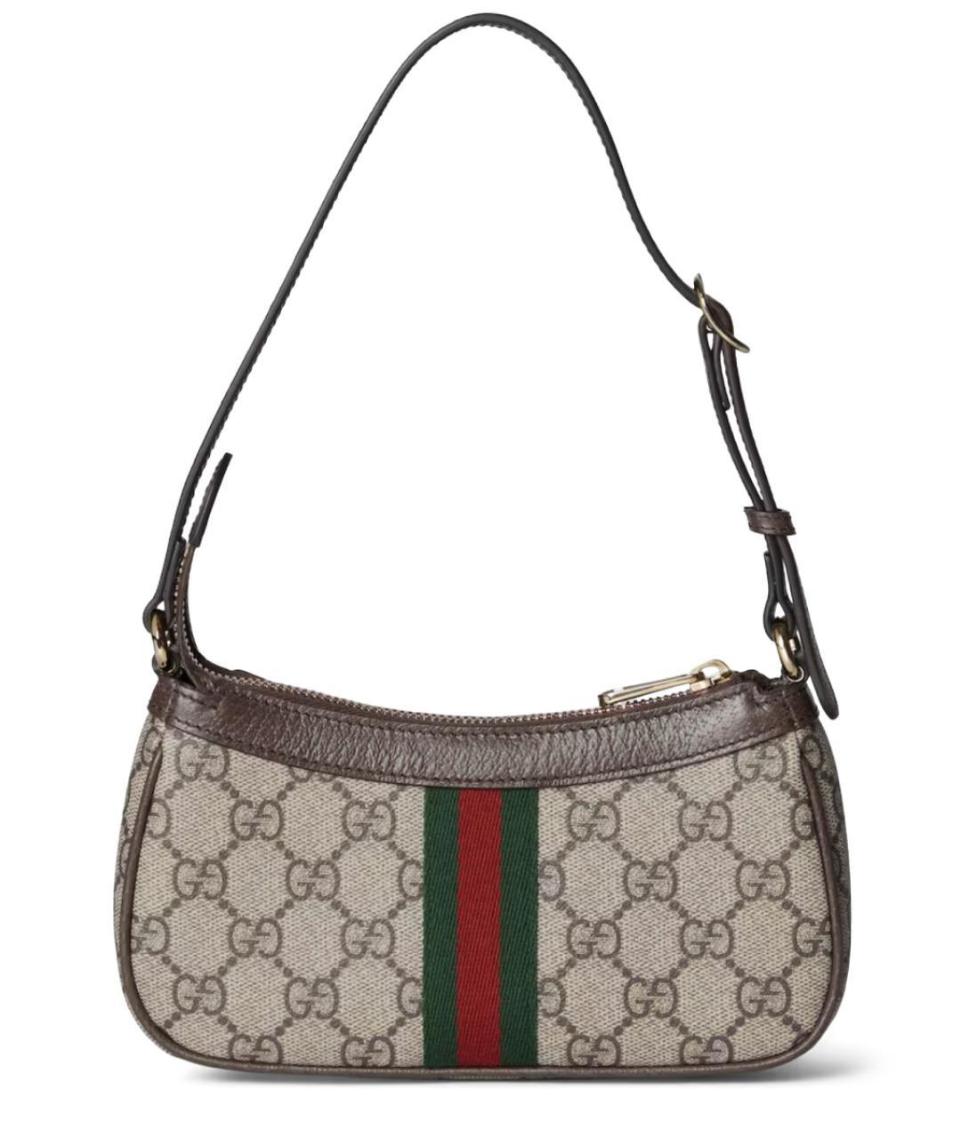 GUCCI Бежевая сумка через плечо из канвы, фото 2