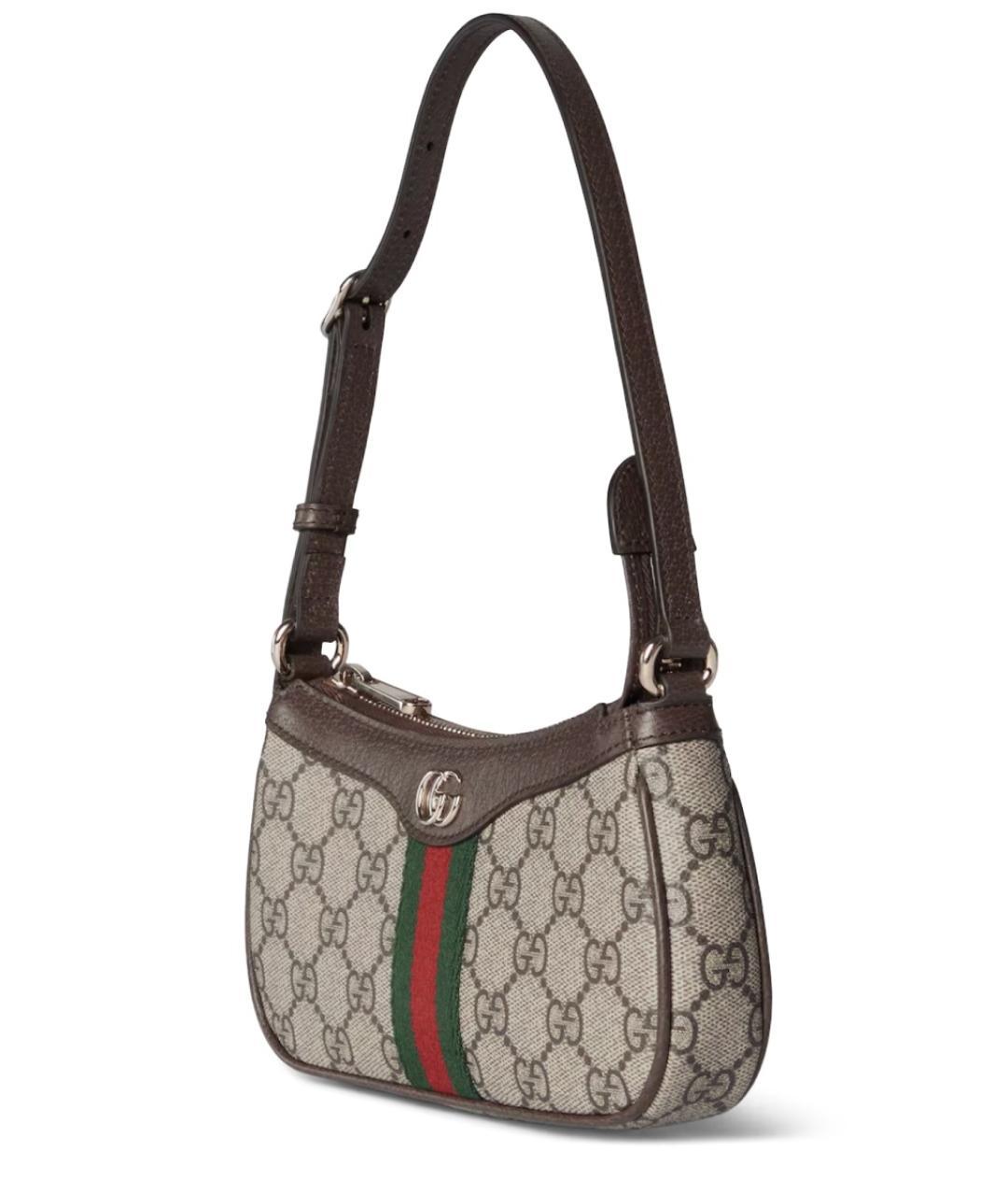 GUCCI Бежевая сумка через плечо из канвы, фото 4