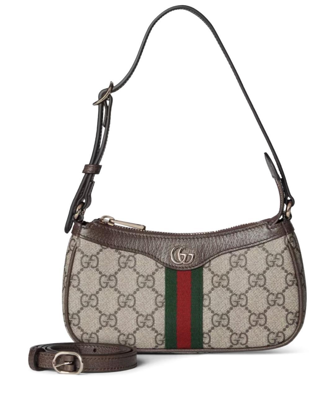 GUCCI Бежевая сумка через плечо из канвы, фото 3