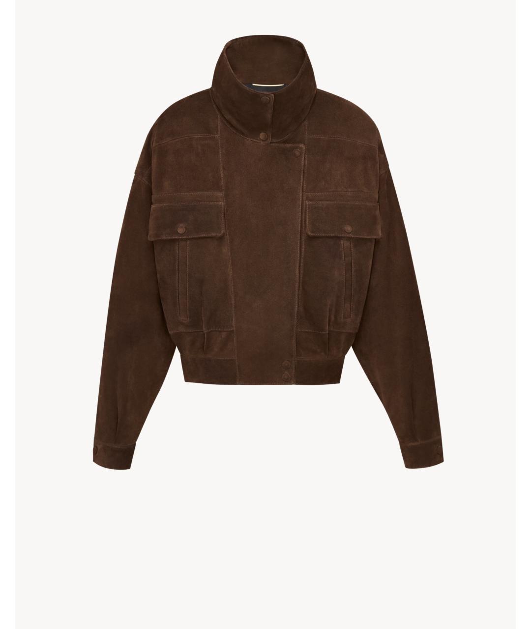 SAINT LAURENT Коричневая замшевая куртка, фото 3