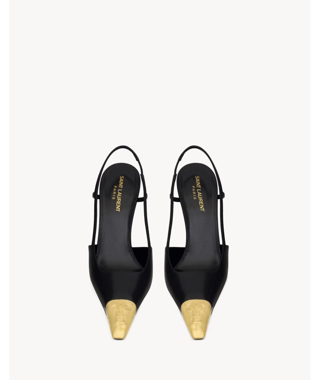 SAINT LAURENT Черные кожаные туфли, фото 2