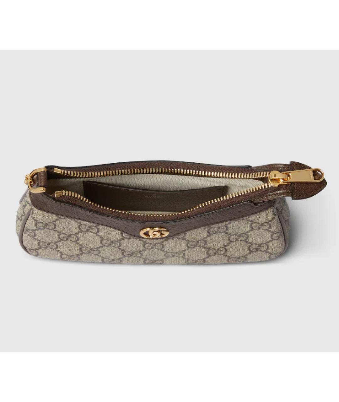 GUCCI Бежевая сумка через плечо из канвы, фото 2