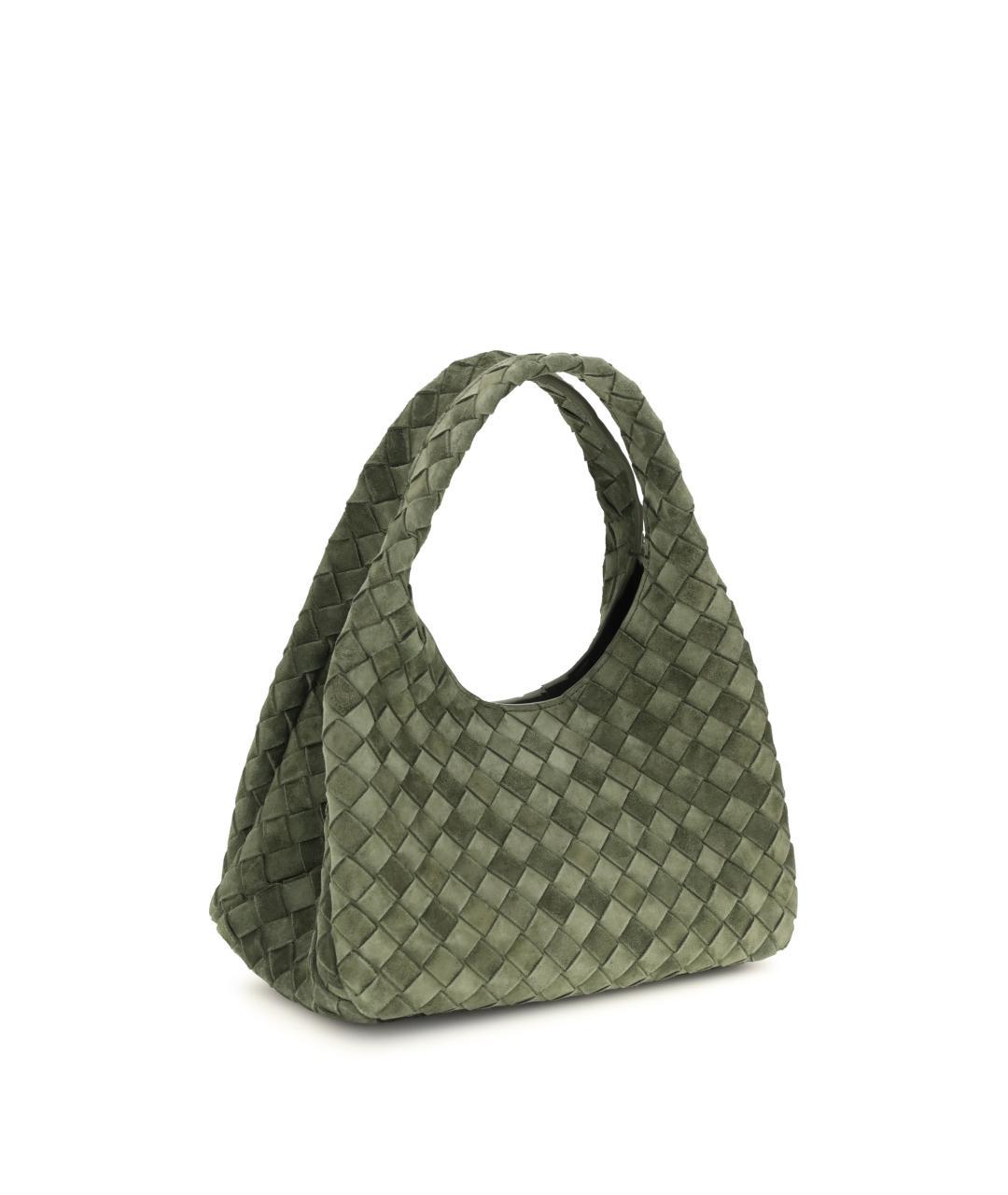 BOTTEGA VENETA Зеленая замшевая сумка через плечо, фото 2