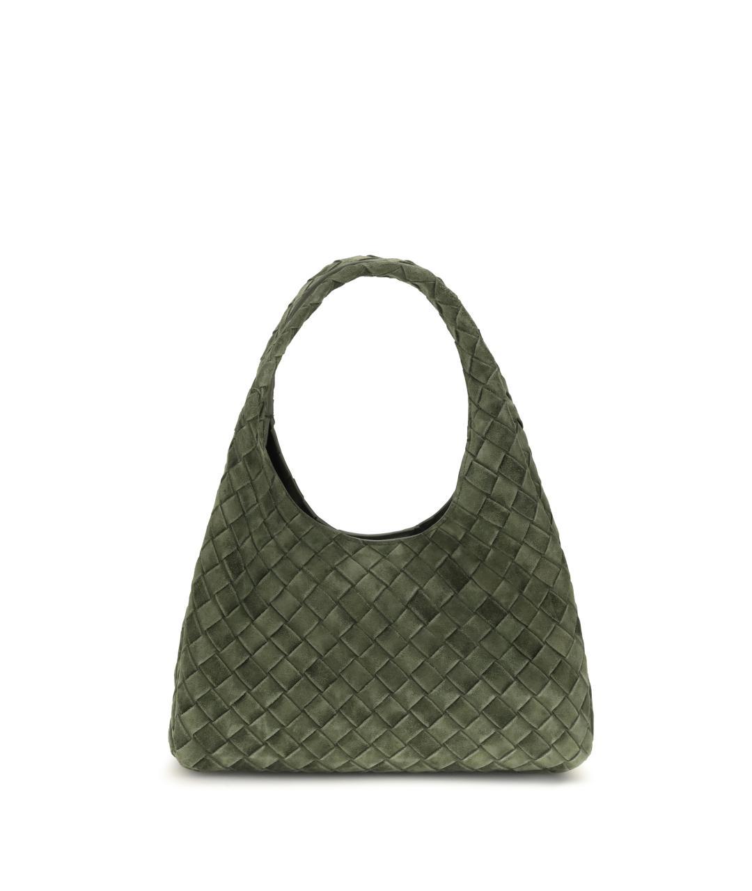 BOTTEGA VENETA Зеленая замшевая сумка через плечо, фото 1