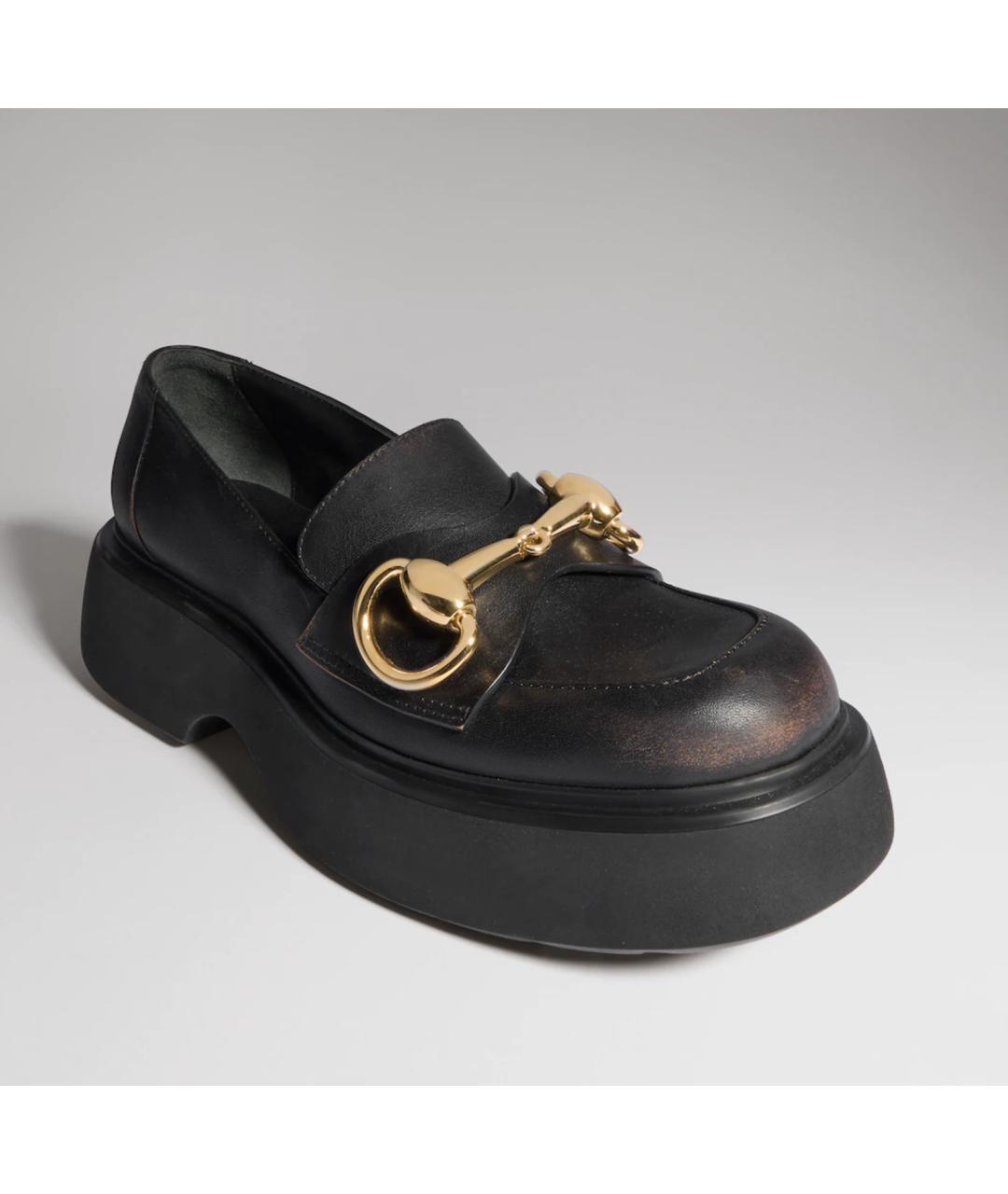 GUCCI Черные кожаные лоферы, фото 2