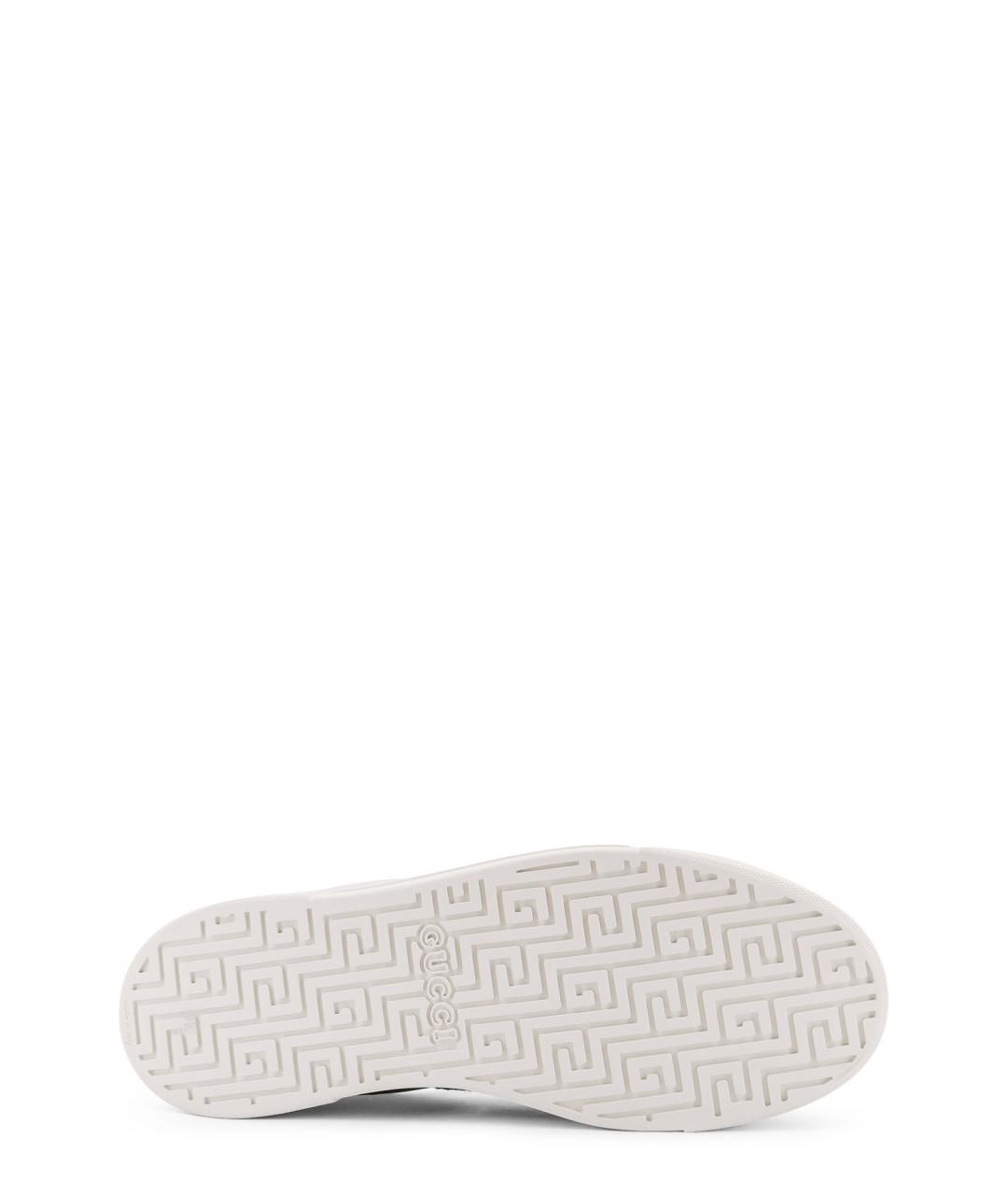 GUCCI Белые кожаные низкие кроссовки / кеды, фото 4
