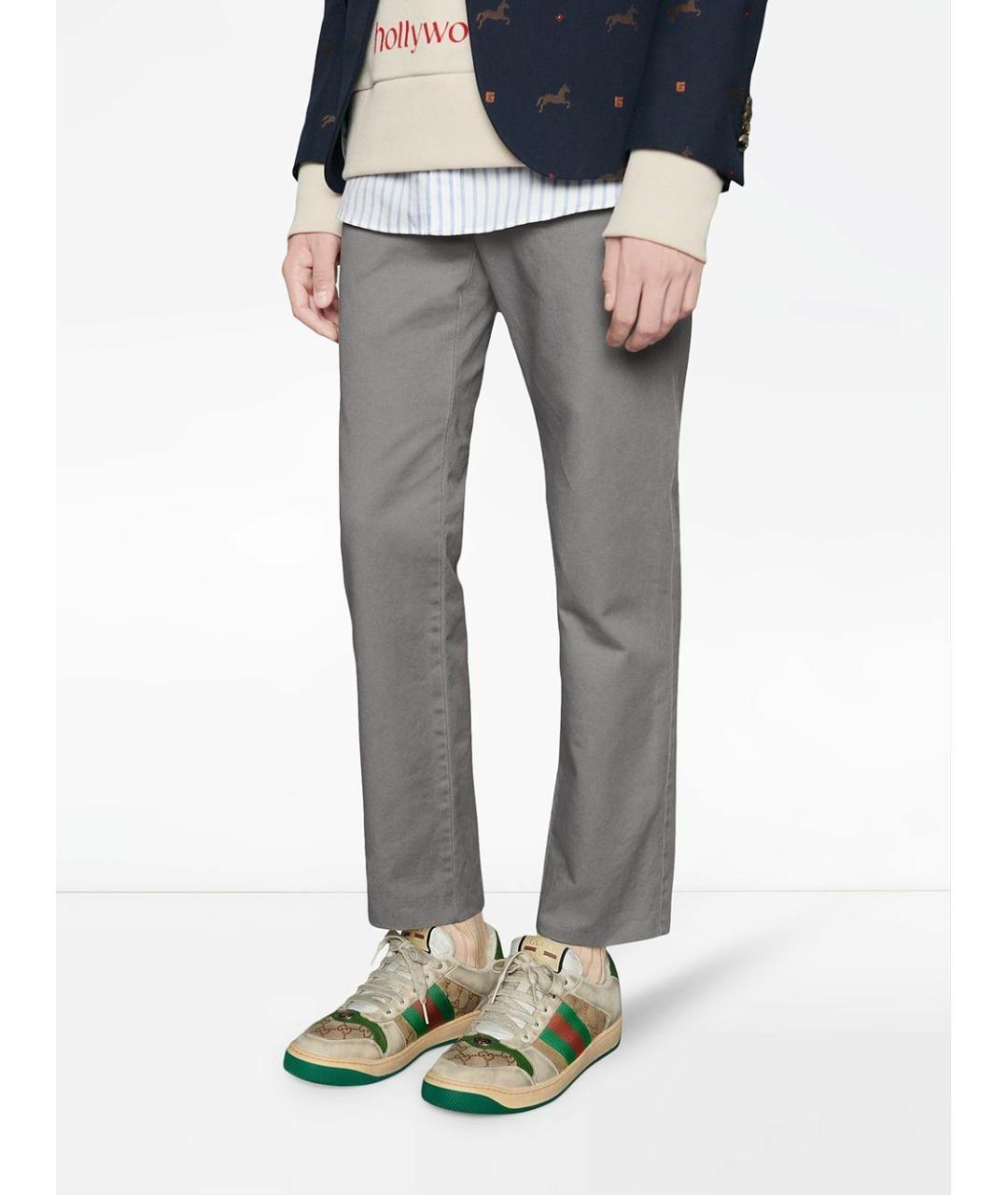 GUCCI Бежевые текстильные низкие кроссовки / кеды, фото 2