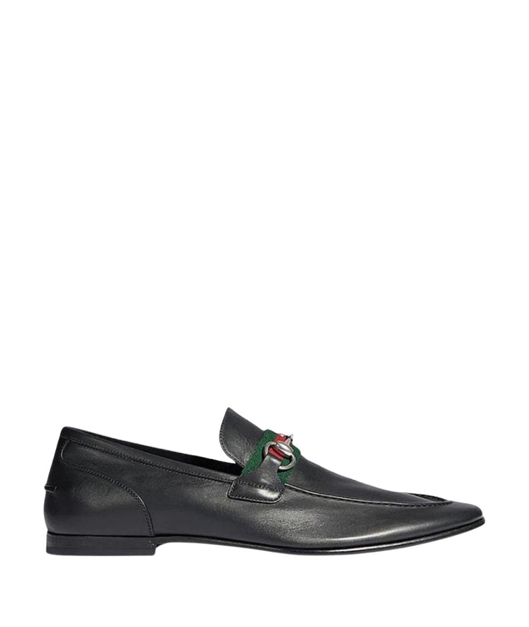 GUCCI Черные кожаные мокасины, фото 1