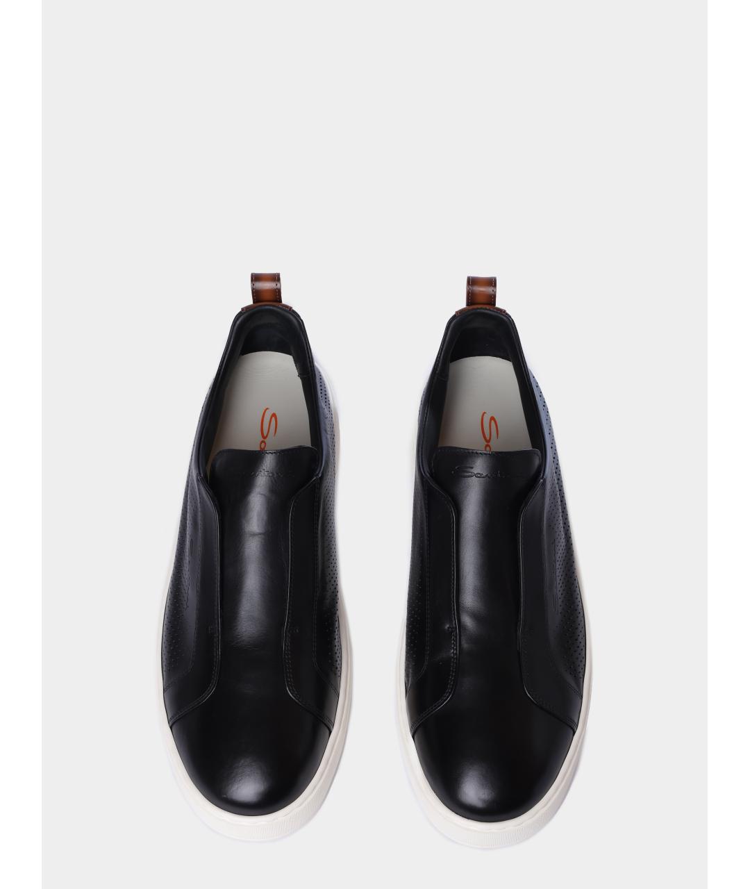 SANTONI Черные низкие кроссовки / кеды, фото 5