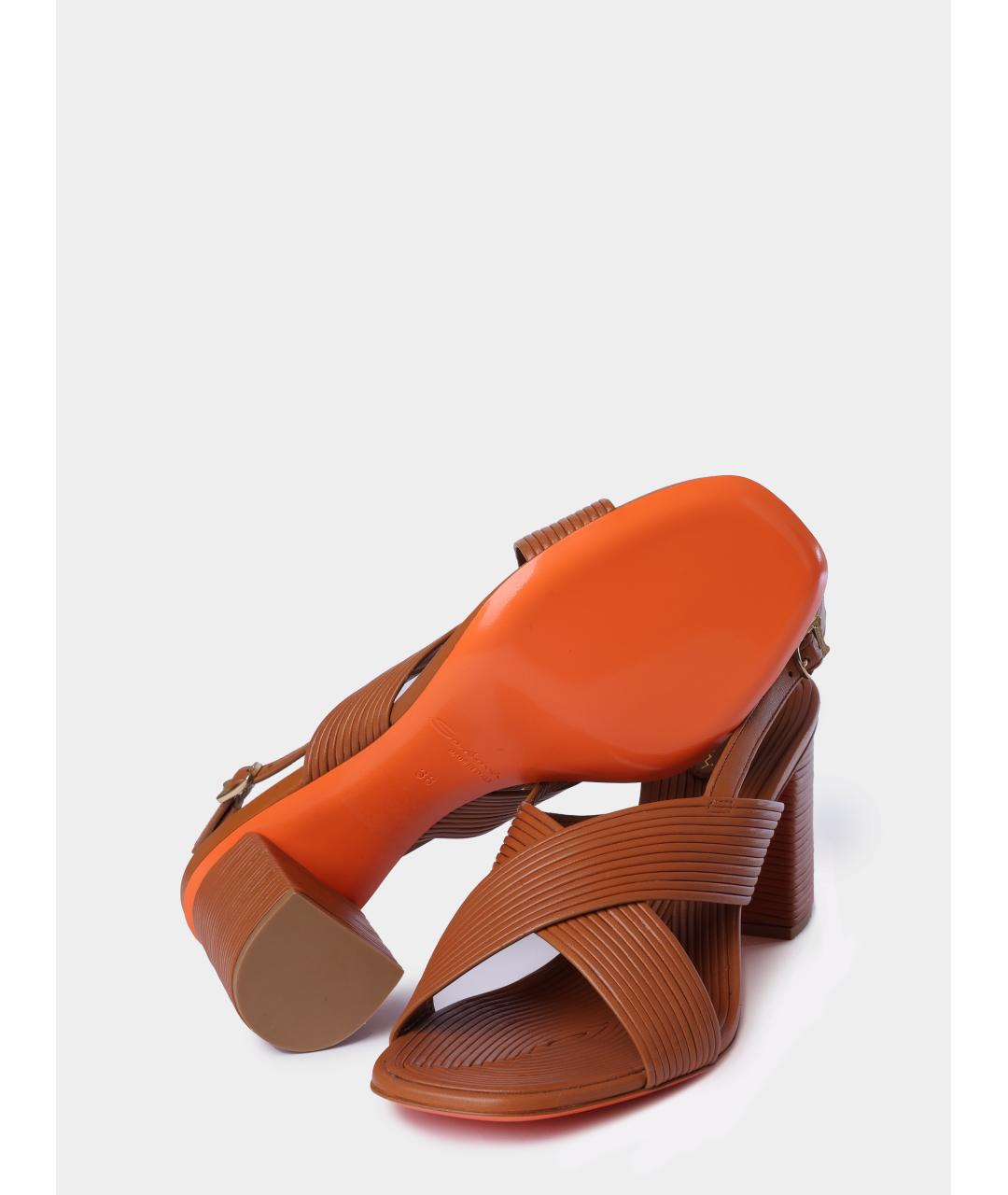 SANTONI Коричневые босоножки, фото 4