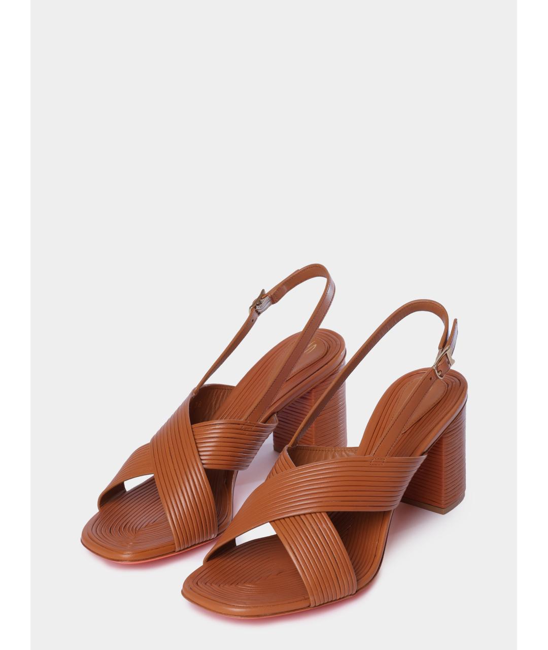 SANTONI Коричневые босоножки, фото 2
