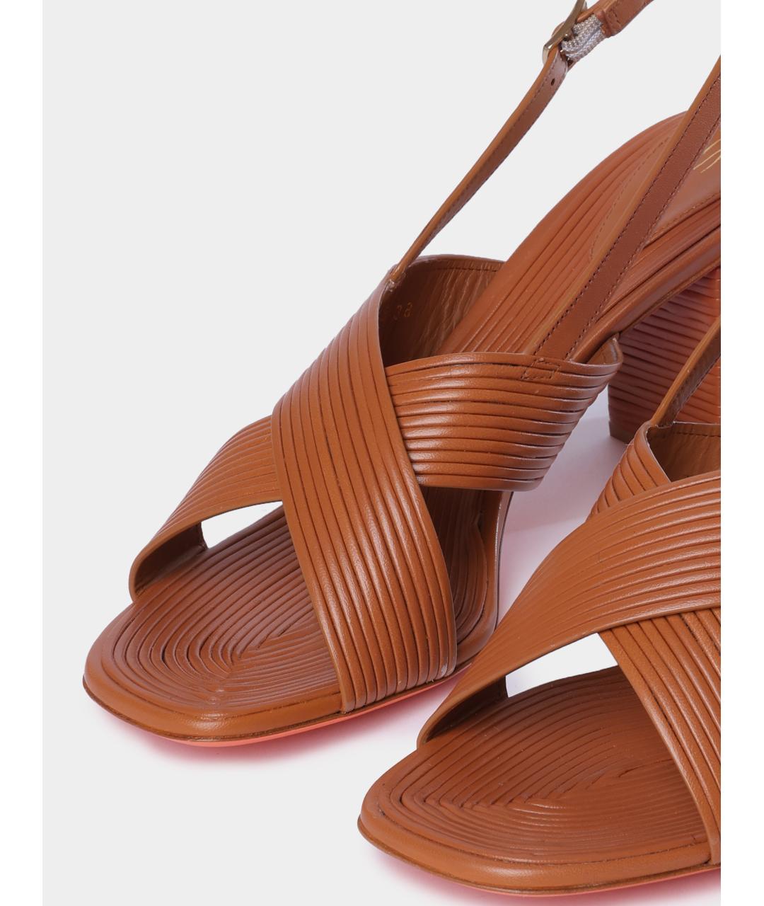 SANTONI Коричневые босоножки, фото 3