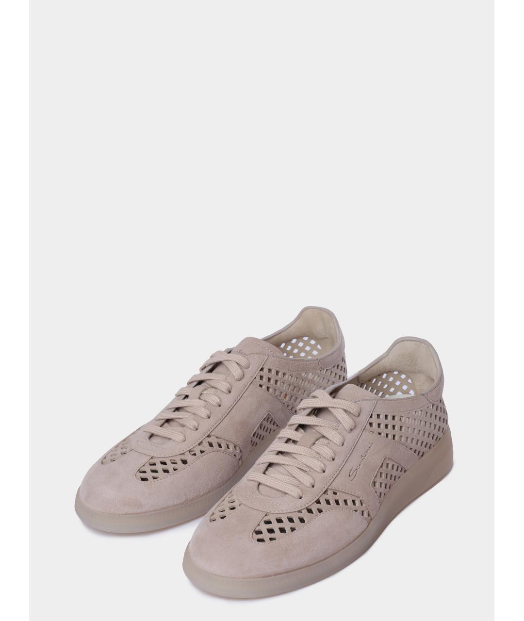 SANTONI Бежевые кеды, фото 2